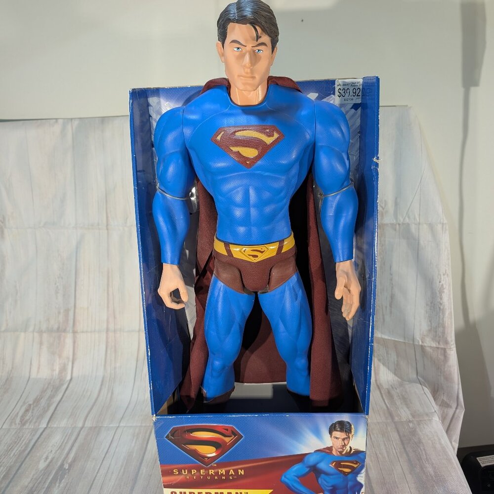 DC Comics Mattel Blue Plastic Large 30-Inch Superman Returns Action Figure